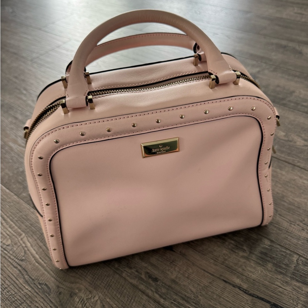 Kate Spade Blush Satchel with Stud Accents